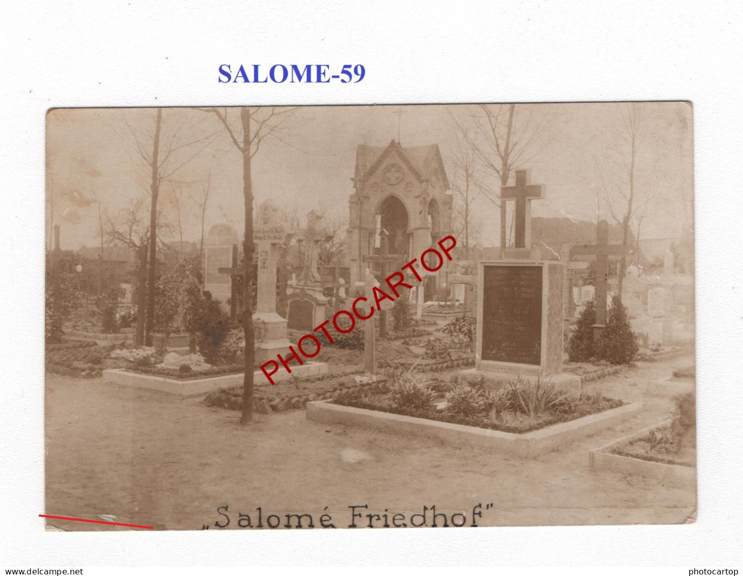 SALOME-59-Cimetiere-Tombes-CARTE PHOTO Allemande-GUERRE 14-18-1 WK-MILITARIA- - Soldatenfriedhöfen