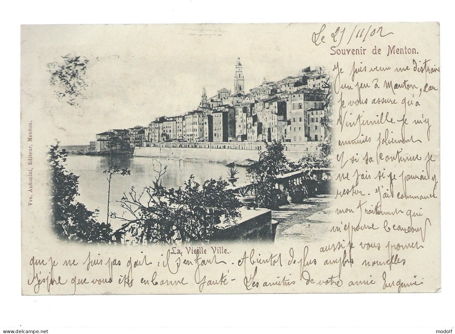 CPA - 06 - Souvenir De Menton - La Vieille Ville - Précurseur - Circulée En 1902 - Menton