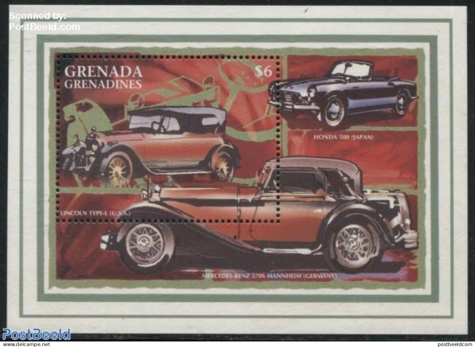 Grenada Grenadines 1996 Lincoln Type-L S/s, Mint NH, Transport - Automobiles - Auto's