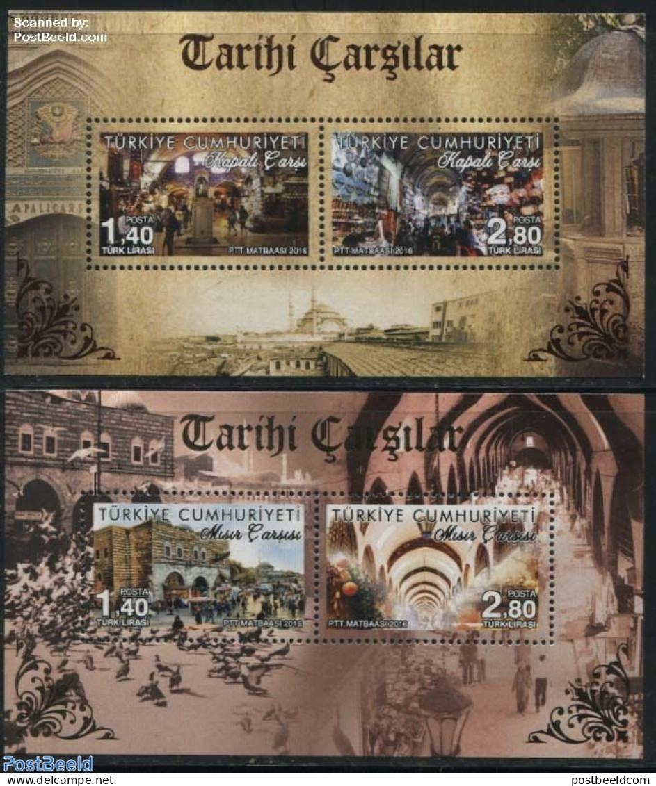 Türkiye 2016 Historic Bazaars 2 S/s, Mint NH, Various - Street Life - Other & Unclassified