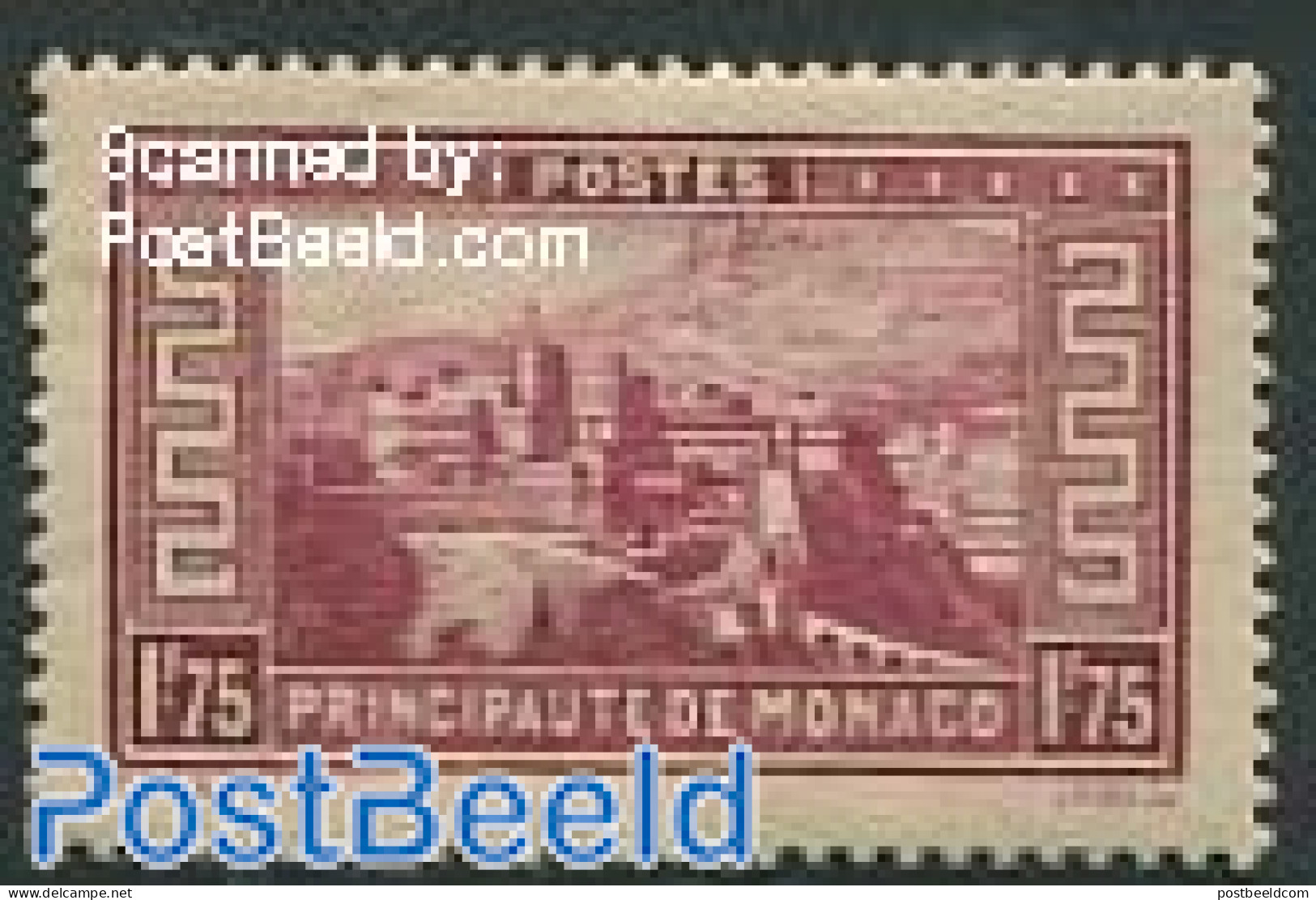 Monaco 1933 1.75 Lila, Stamp Out Of Set, Unused (hinged), Art - Castles & Fortifications - Unused Stamps