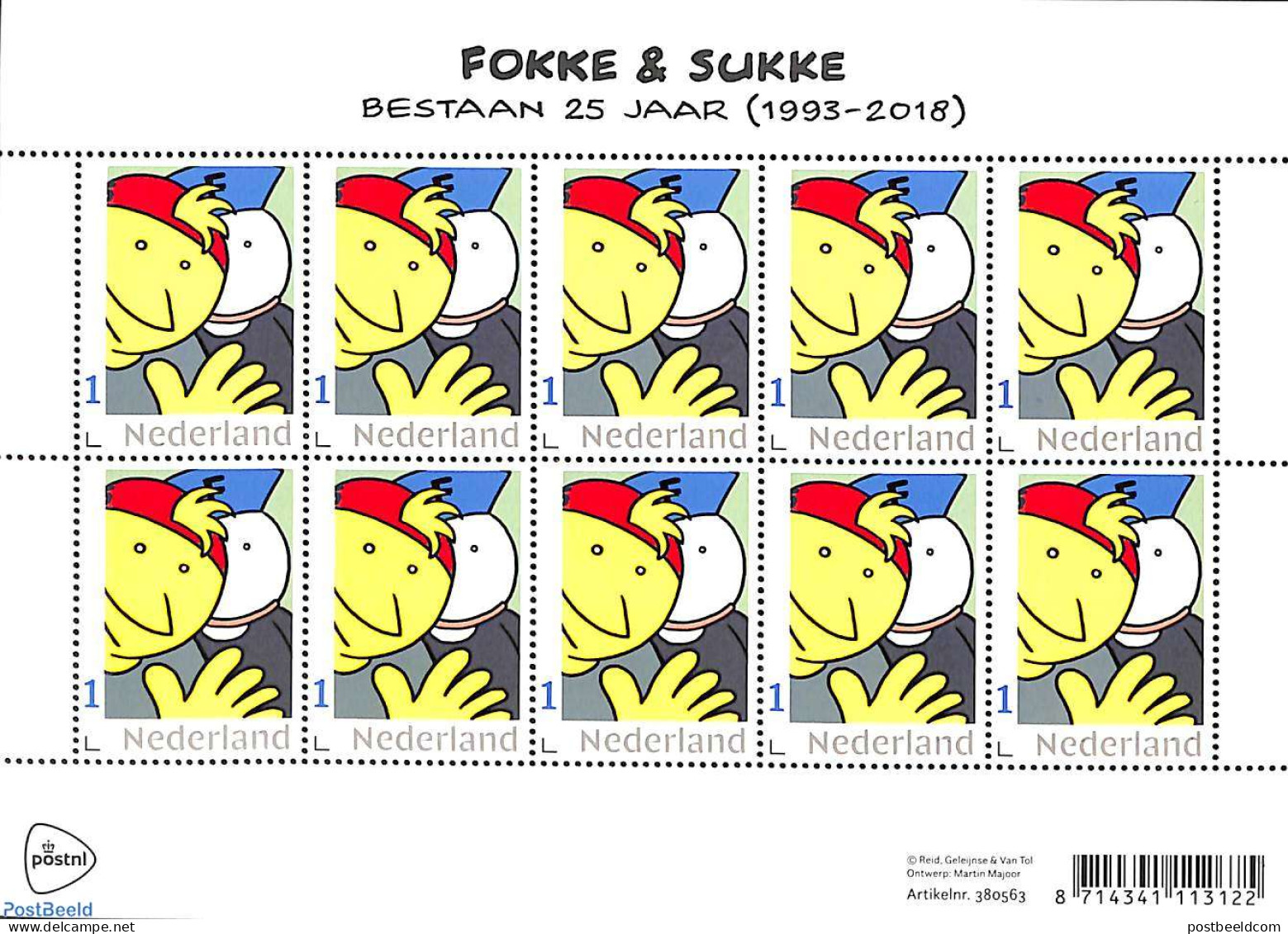 Netherlands 2018 Fokke En Sukke M/s S-a, Mint NH, Art - Comics (except Disney) - Unused Stamps
