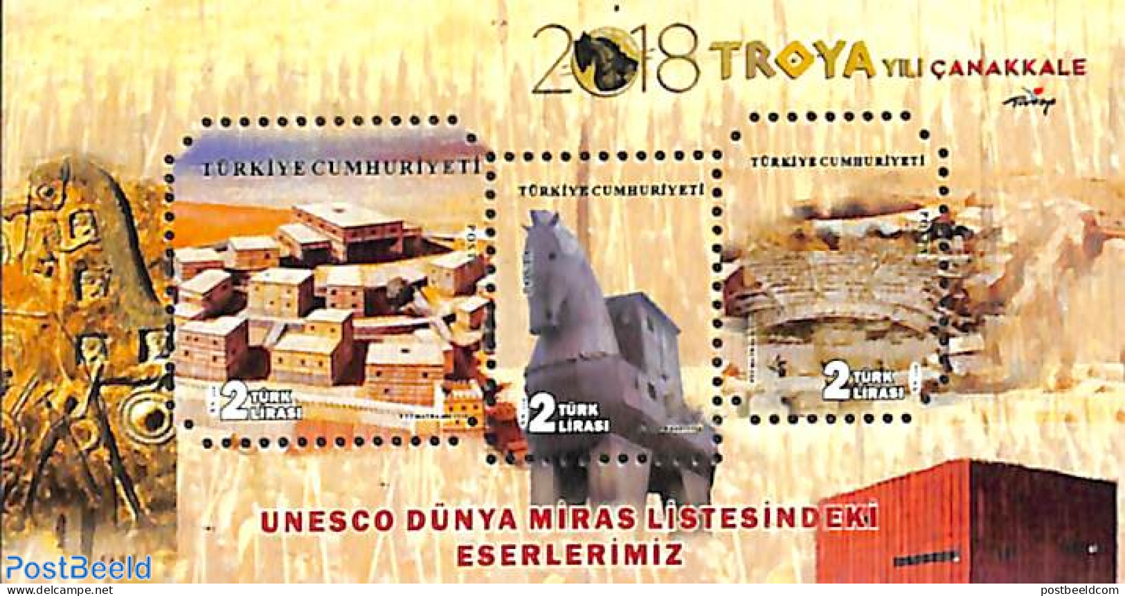 Türkiye 2018 Troje, World Heritage S/s, Mint NH, History - Nature - Archaeology - Unesco - World Heritage - Horses - Other & Unclassified