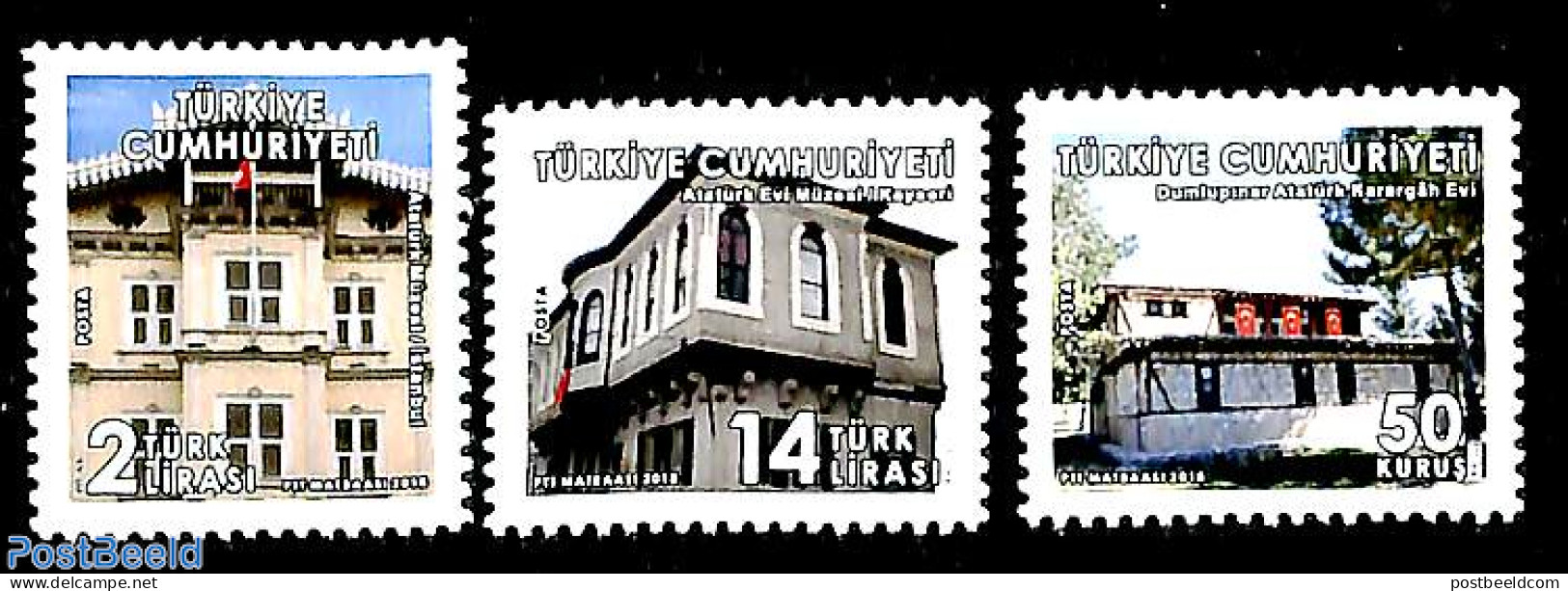 Türkiye 2018 Ataturk Houses 3v, Mint NH - Autres & Non Classés