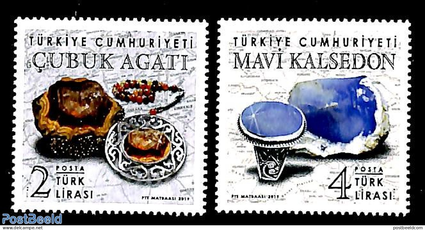 Türkiye 2019 Minerals 2v, Mint NH, History - Geology - Otros & Sin Clasificación