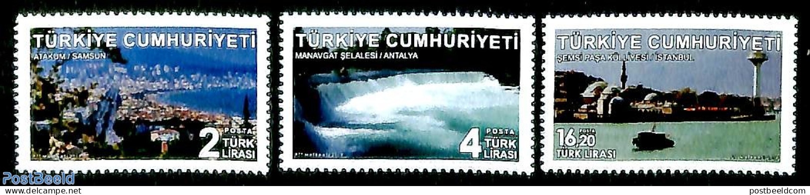 Türkiye 2019 Tourism 3v, Mint NH, Nature - Transport - Various - Water, Dams & Falls - Ships And Boats - Tourism - Other & Unclassified