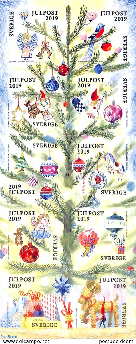 Sweden 2019 Christmas 10v In Booklet S-a, Mint NH, Religion - Christmas - Stamp Booklets - Ongebruikt