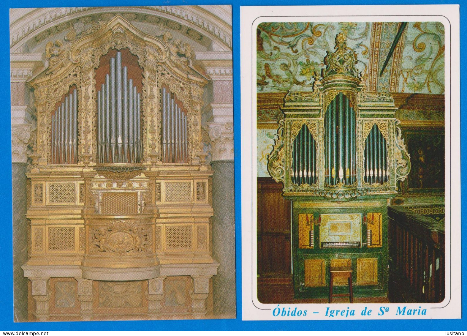 Lot 2 Postcards Óbidos,Évora, Orgão, Orgue Organ Orgel, Portugal - Leiria