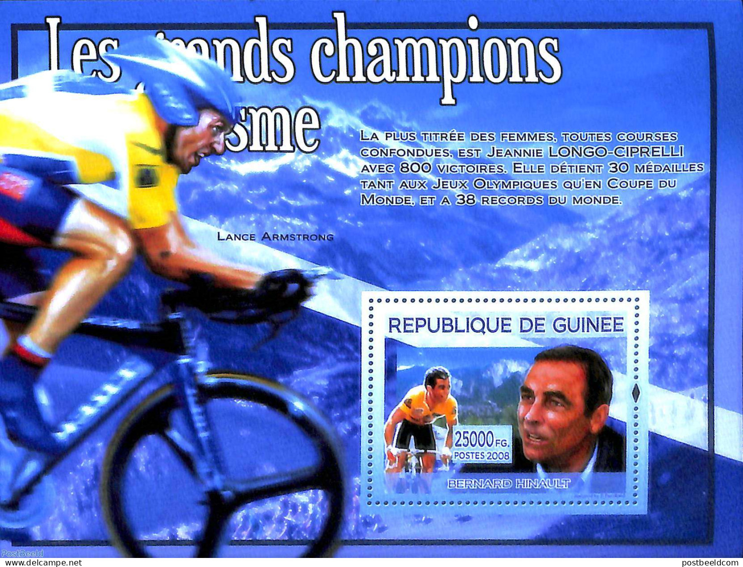 Guinea, Republic 2008 Cycling, Bernard Hinault S/s, Mint NH, Sport - Cycling - Ciclismo