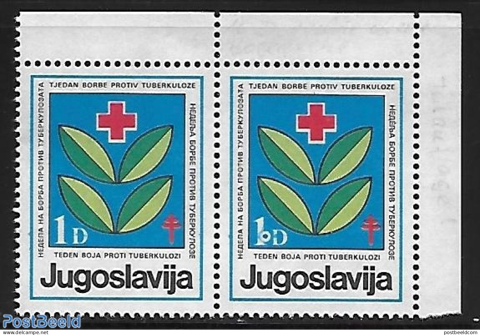 Yugoslavia 1984 Anti Tuberculosis, Point In 1 Of The Right Stamp, Mint NH, Health - Anti Tuberculosis - Red Cross - Ongebruikt