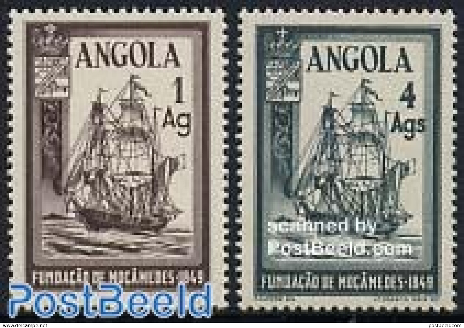 Angola 1949 Mocamedes 2v, Unused (hinged), Transport - Ships And Boats - Schiffe