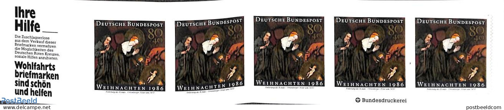 Germany, Federal Republic 1986 Christmas Booklet, Mint NH, Religion - Christmas - Stamp Booklets - Ungebraucht