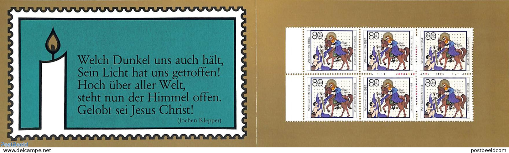 Germany, Federal Republic 1984 Christmas Booklet, Mint NH, Religion - Christmas - Stamp Booklets - Ungebraucht