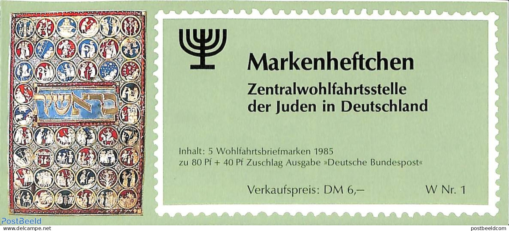 Germany, Federal Republic 1985 Welfare Booklet, Mint NH, Nature - Religion - Flowers & Plants - Judaica - Stamp Booklets - Neufs