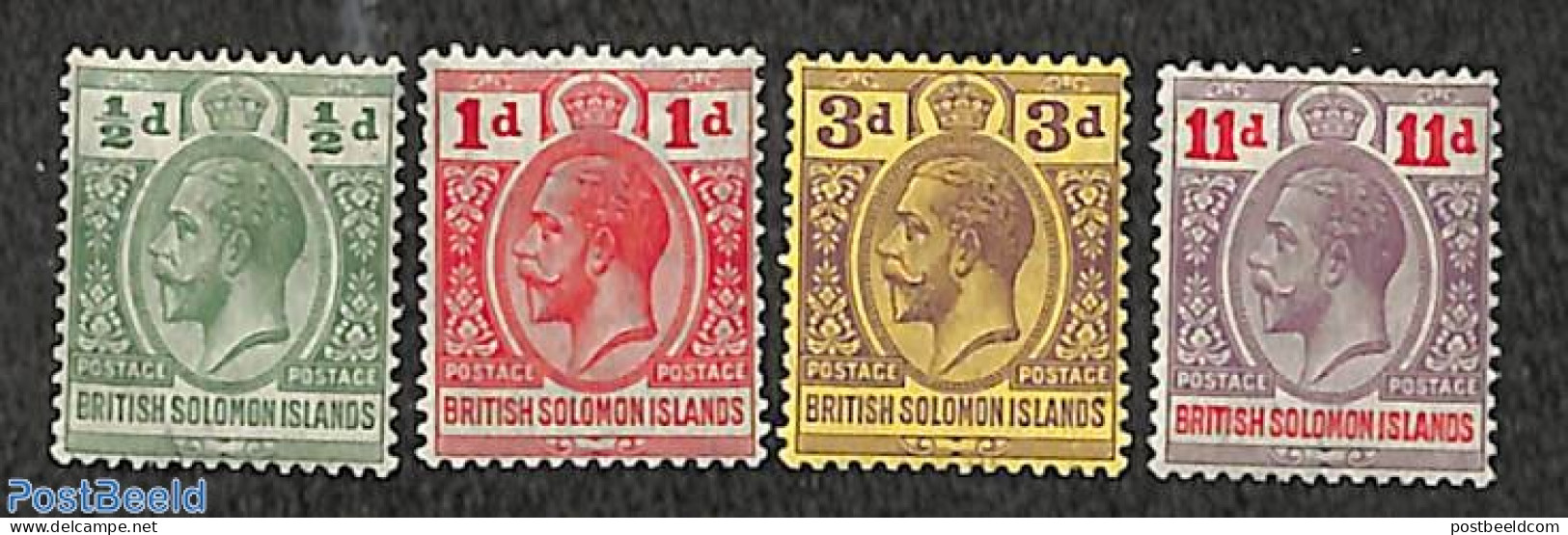 Solomon Islands 1913 Definitives 4v (postage-postage), Unused (hinged) - Solomon Islands (1978-...)