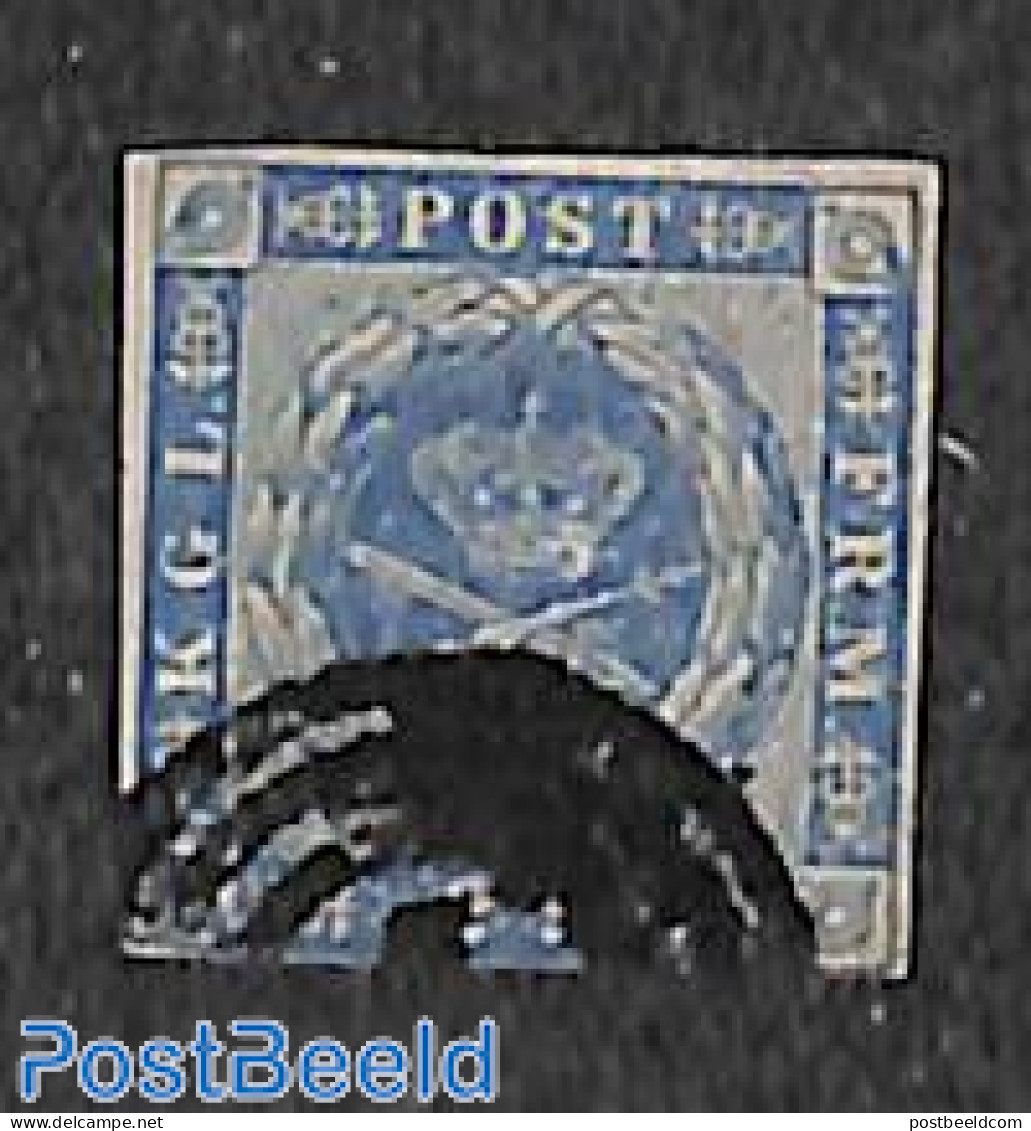 Denmark 1854 2s Blue, Used, Used Stamps - Used Stamps