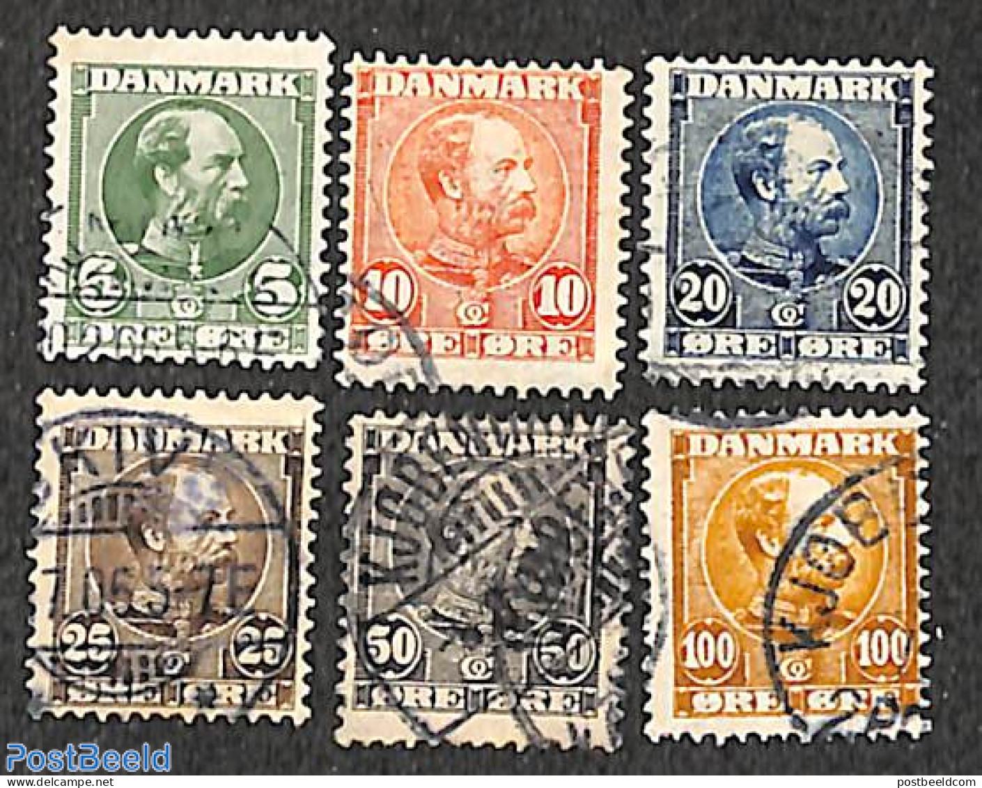 Denmark 1904 King Christian IX 6v, Used, Used Stamps - Used Stamps