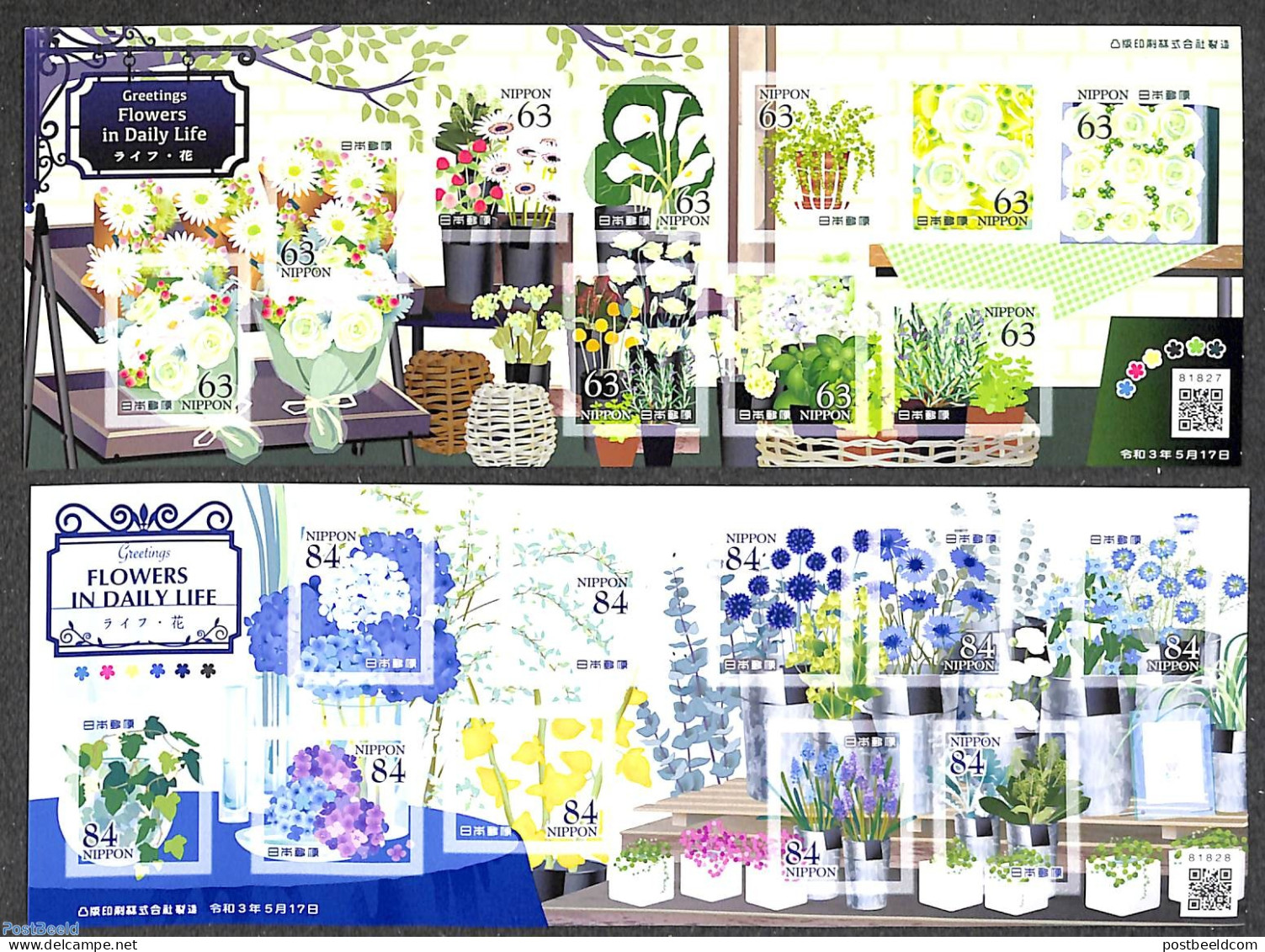 Japan 2021 Flowers In Daily Life 20v (2 M/s) S-a, Mint NH, Nature - Flowers & Plants - Ungebraucht