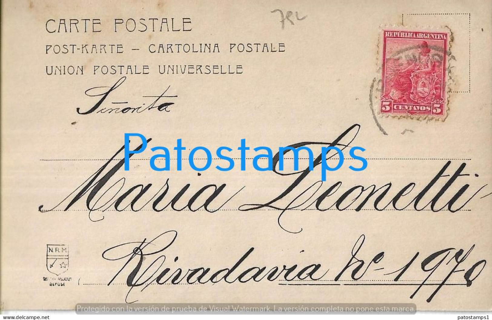 229107 ARTIST VIRGINIA CAVALIERI ITALY SINGER OPERA CIRCULATED TO ARGENTINA POSTAL POSTCARD - Künstler