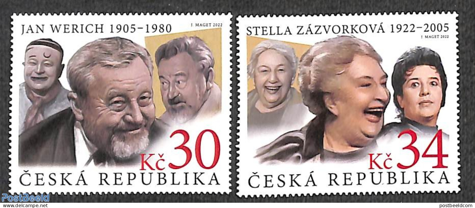 Czech Republic 2022 Actors 2v, Mint NH, Performance Art - Theatre - Sonstige & Ohne Zuordnung