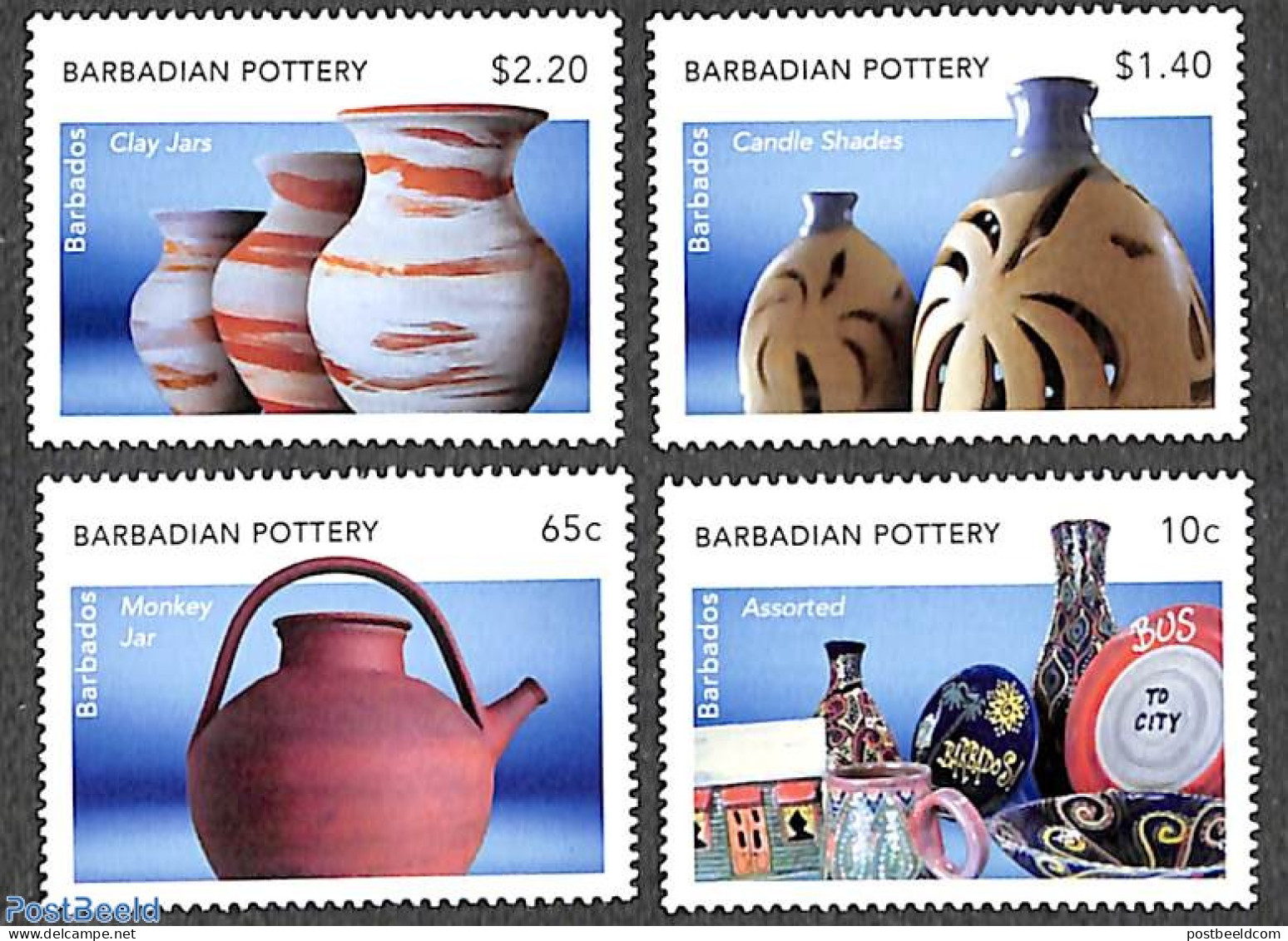 Barbados 2022 Ceramics 4v, Mint NH, Art - Ceramics - Porcelaine