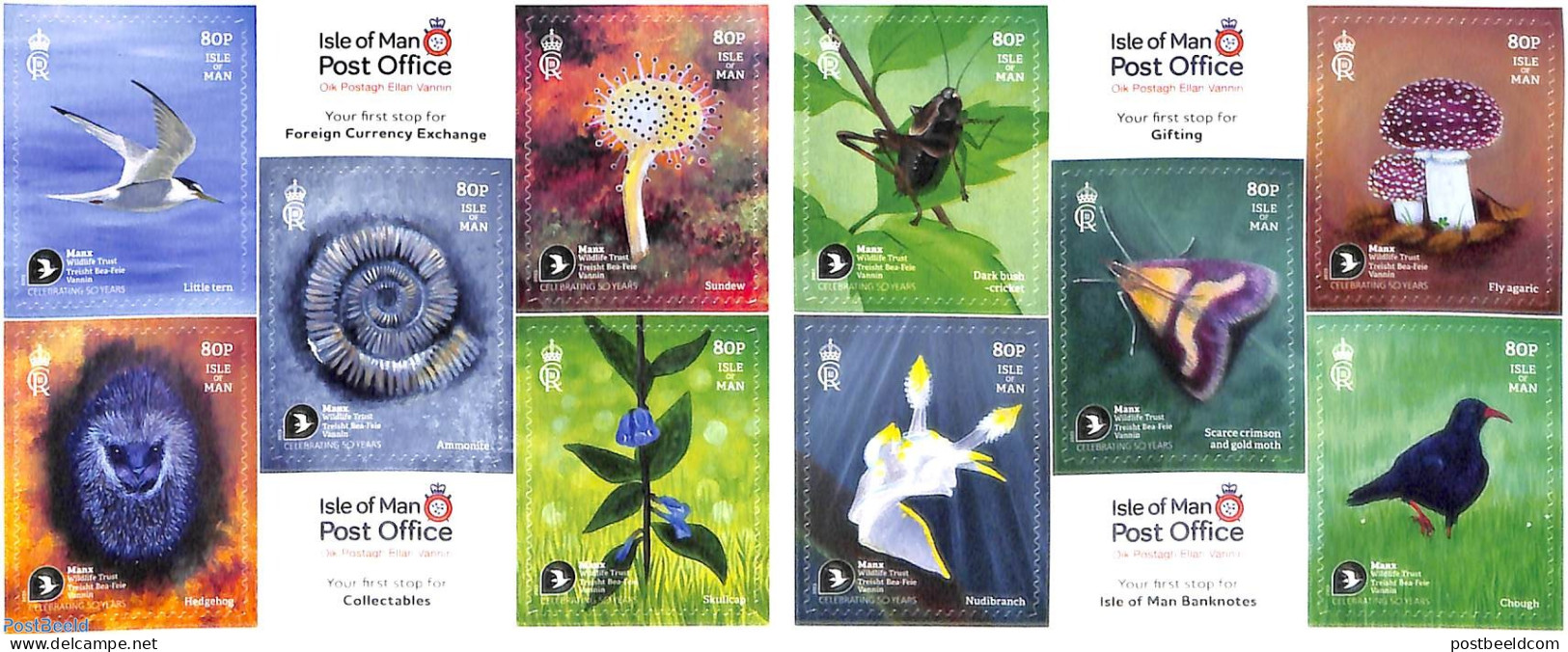 Isle Of Man 2023 Wildlife Trust 10v S-a In Booklet, Mint NH, Nature - Birds - Flowers & Plants - Insects - Mushrooms -.. - Mushrooms
