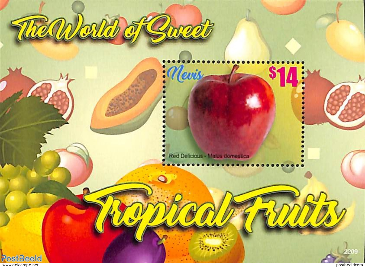 Nevis 2022 Tropical Fruits S/s, Mint NH, Nature - Fruit - Obst & Früchte