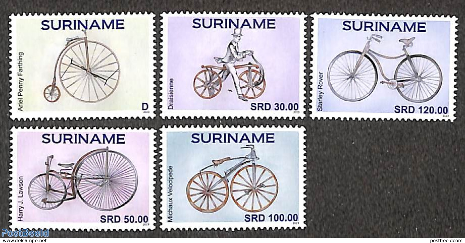 Suriname, Republic 2023 Cycles 5v, Mint NH, Sport - Cycling - Wielrennen