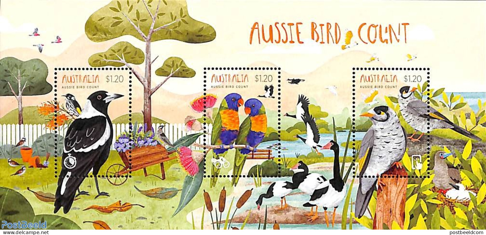 Australia 2023 Aussie Bird Count S/s, Mint NH, Nature - Birds - Parrots - Ongebruikt