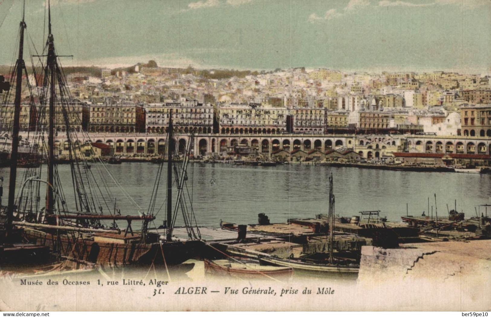 ALGERIE ALGER VUE GENERALE PRISE DU MOLE LE PORT ET LES BATEAUX - Alger