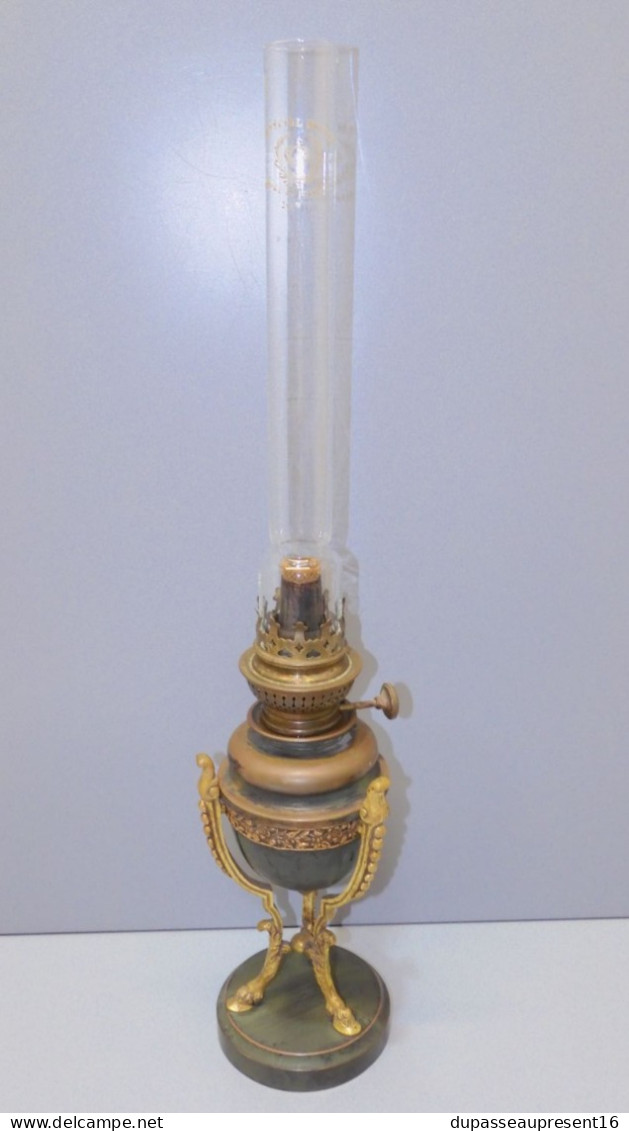 -BELLE LAMPE A PETROLE NAPOLEON III STYLE EMPIRE Avec Son Verre CRISTAL Déco    E - Lighting & Lampshades