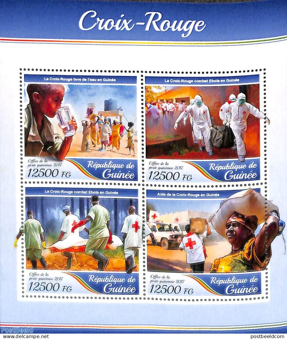 Guinea, Republic 2017 Red Cross 4v M/s, Mint NH, Health - Transport - Red Cross - Automobiles - Red Cross