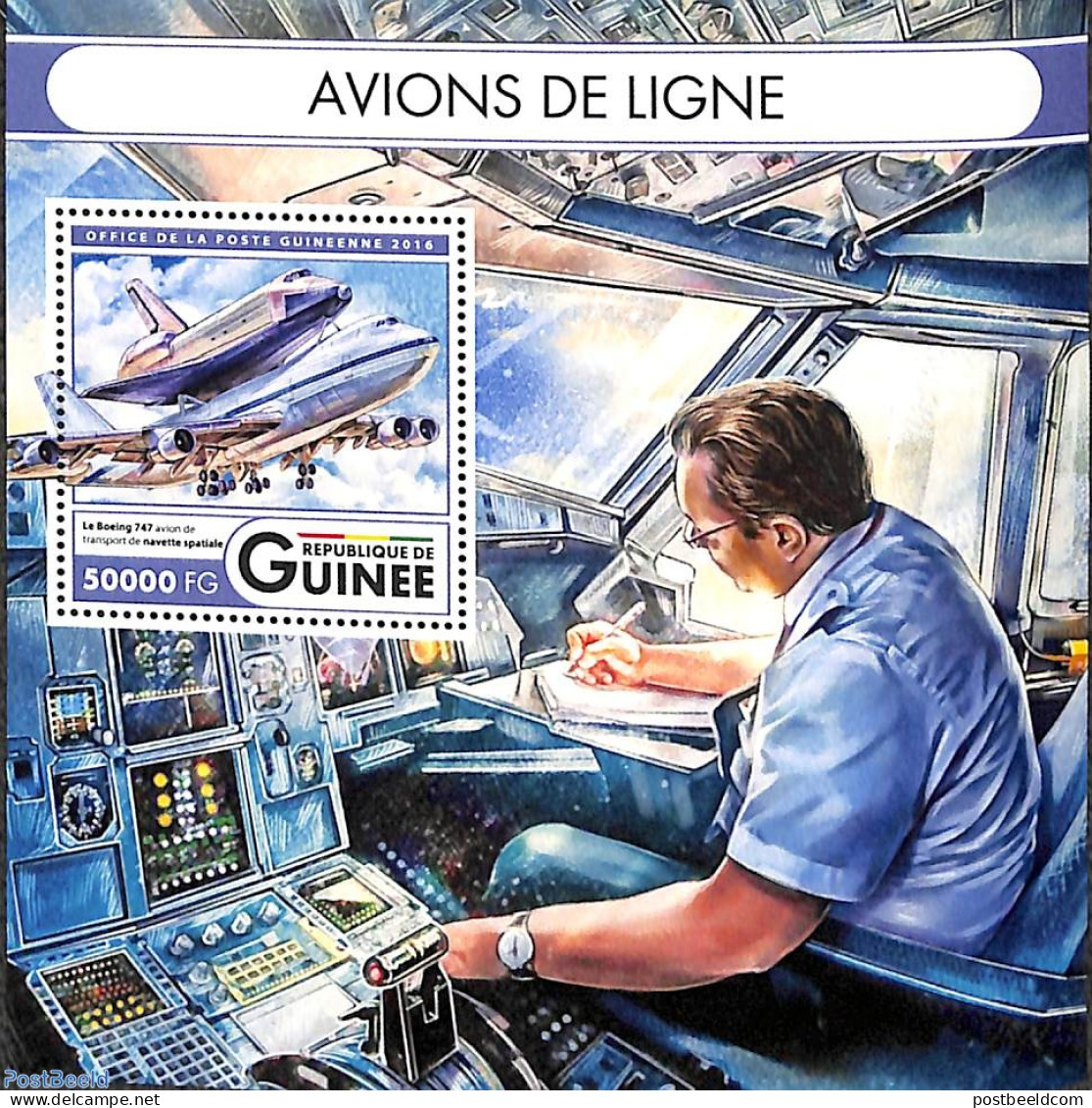 Guinea, Republic 2016 Civil Aviation S/s, Mint NH, Transport - Aircraft & Aviation - Airplanes