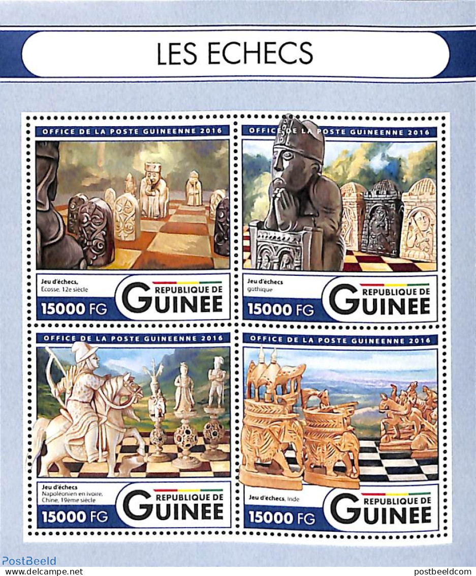 Guinea, Republic 2016 Chess 4v M/s, Mint NH, Sport - Chess - Echecs