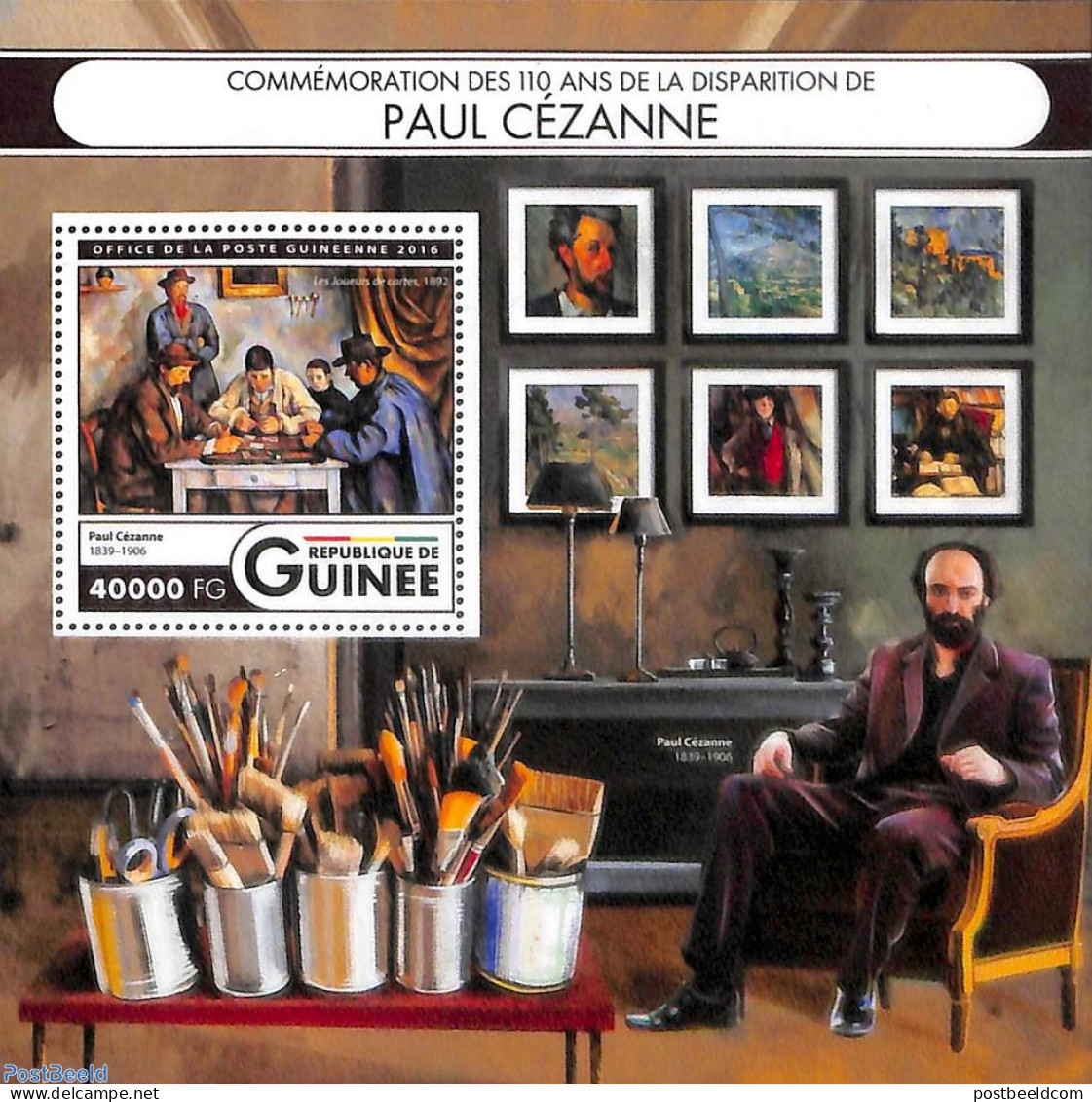Guinea, Republic 2016 Paul Cezanne S/s, Mint NH, Art - Modern Art (1850-present) - Paintings - Other & Unclassified