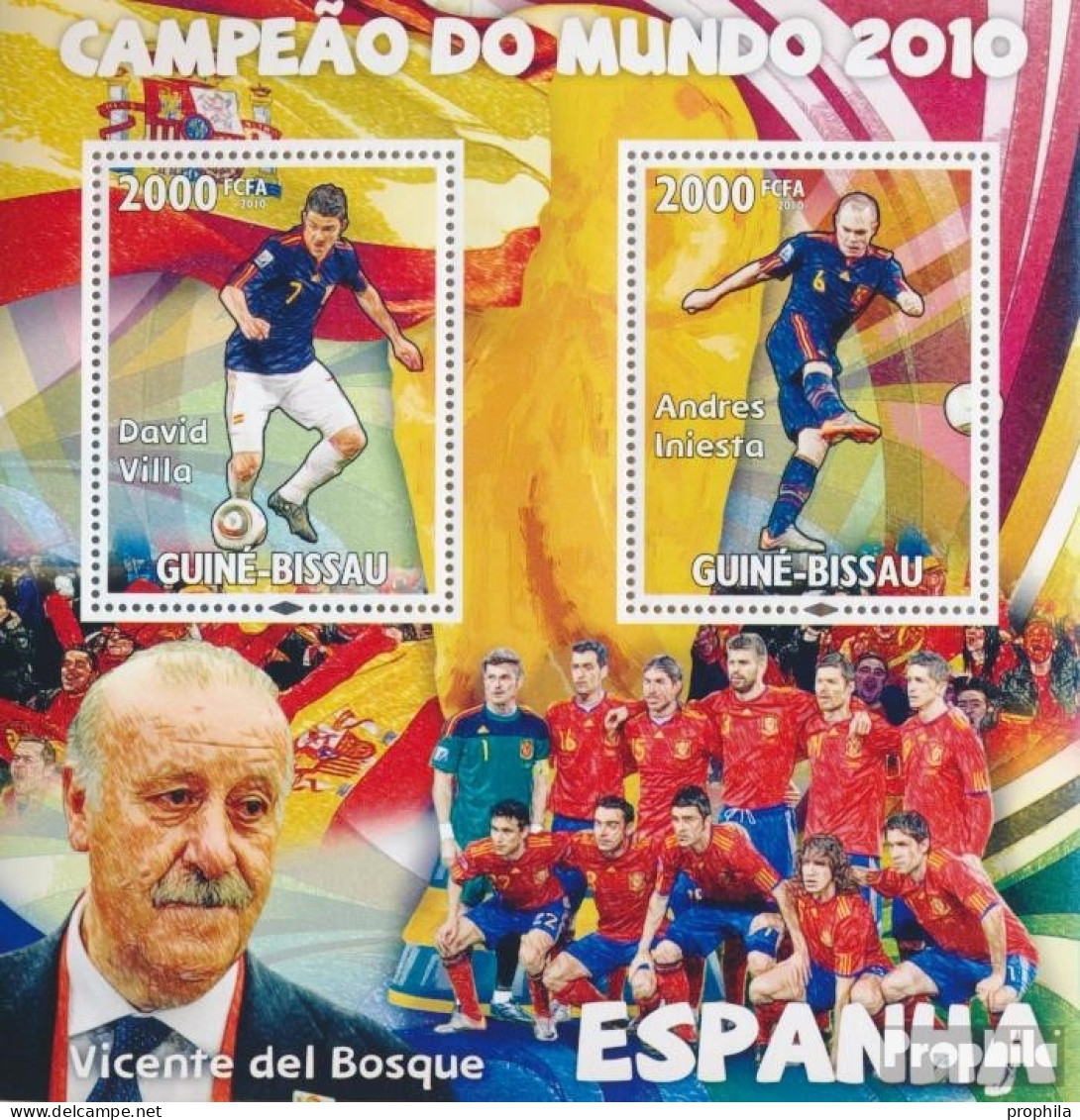 Guinea-Bissau Block 795 (kompl. Ausgabe) Postfrisch 2010 Berühmte Fußballspieler - Spanien - Guinea-Bissau