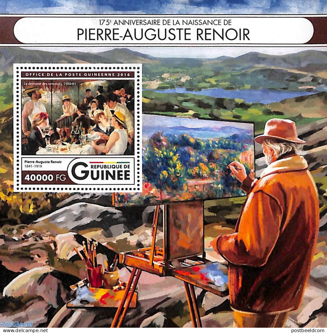 Guinea, Republic 2016 Pierre-Auguste Renoir S/s, Mint NH, Art - Modern Art (1850-present) - Paintings - Autres & Non Classés