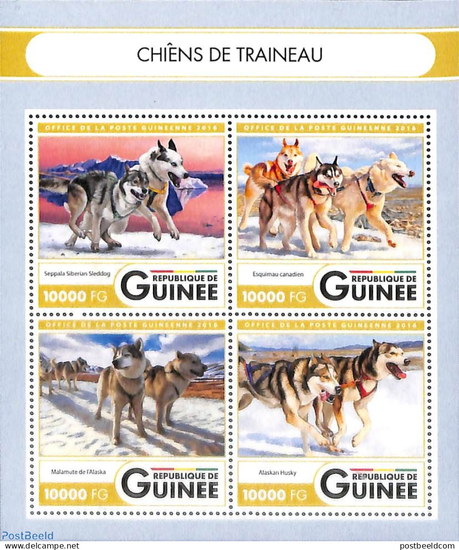 Guinea, Republic 2016 Dogs 4v M/s, Mint NH, Nature - Dogs - Other & Unclassified