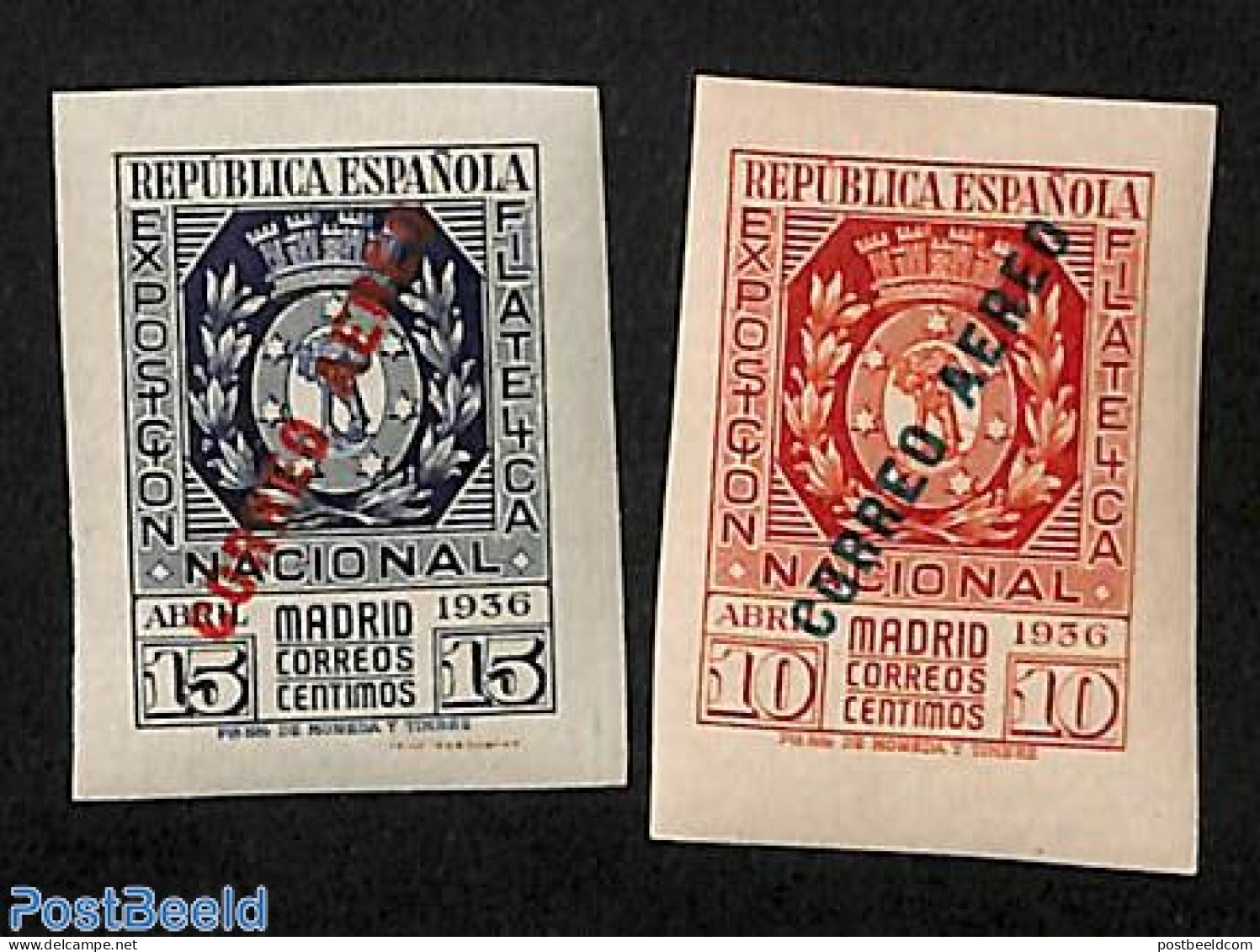 Spain 1936 Philatelic Exposition 2v MNH + Attest, Mint NH - Unused Stamps