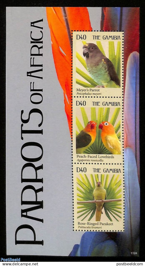 Gambia 2011 Parrots M/s, Mint NH, Nature - Birds - Parrots - Gambie (...-1964)