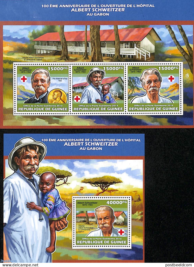Guinea, Republic 2013 Albert Schweitzer 2 S/s, Mint NH, Health - Health - Red Cross - Red Cross