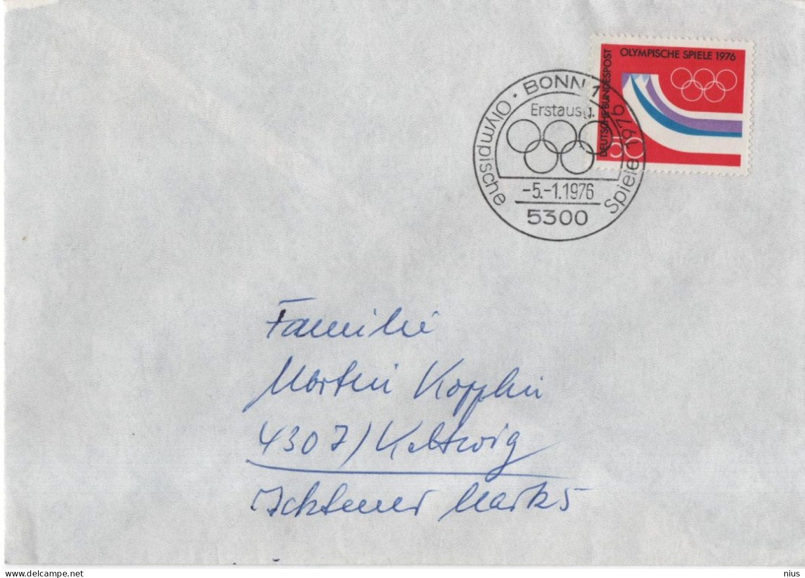 Germany Deutschland 1976 FDC Olympische Spiele Innsbruck, Olympic Games, Canceled In Bonn - 1971-1980