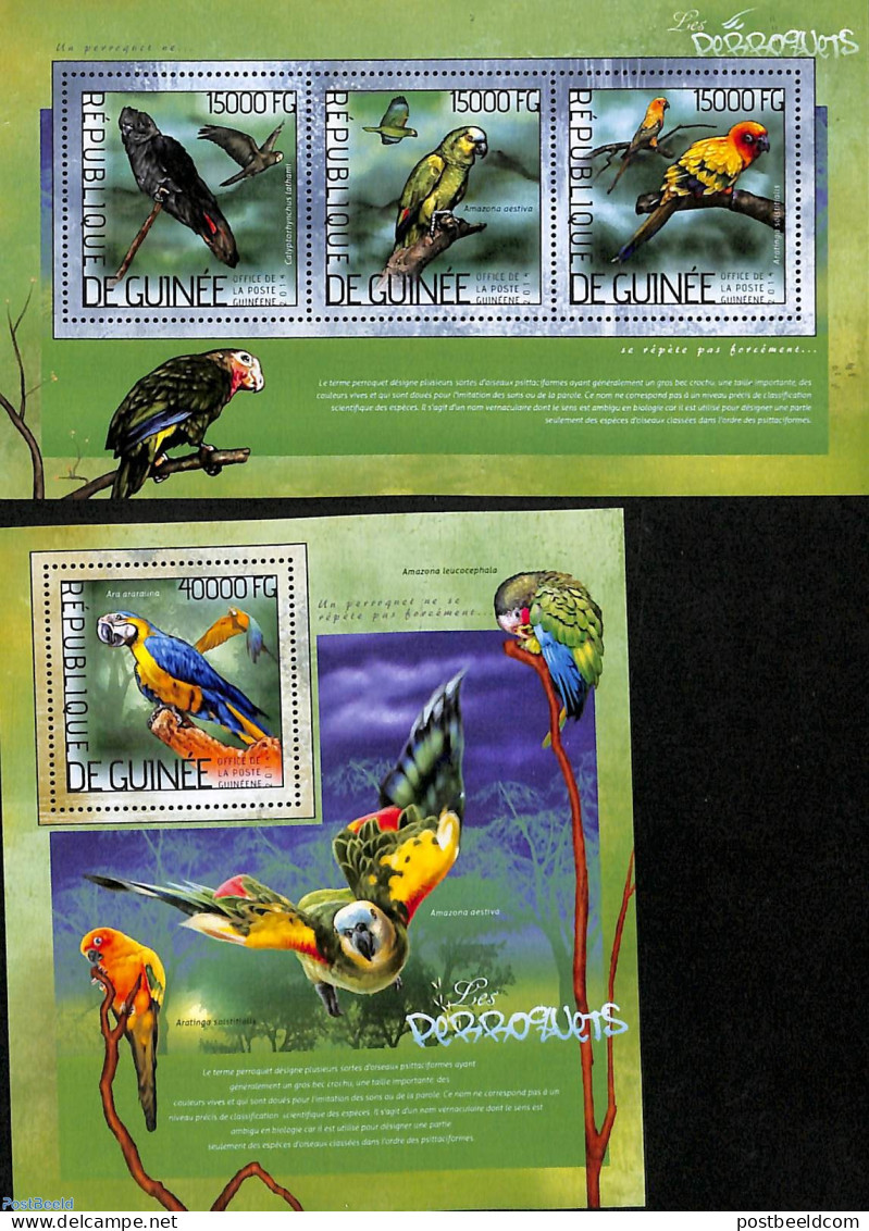 Guinea, Republic 2014 Parrots 2 S/s, Mint NH, Nature - Birds - Parrots - Autres & Non Classés