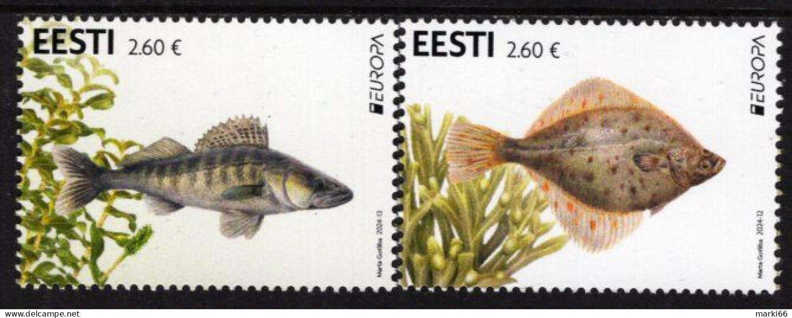 Estonia - 2024 - Europa CEPT - Underwater Fauna And Flora - Mint Stamp Set - Estland