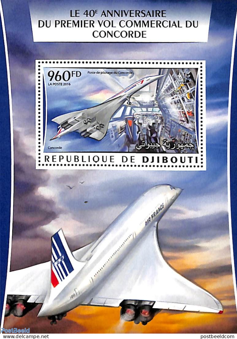 Djibouti 2016 Concorde S/s, Mint NH, Transport - Concorde - Aircraft & Aviation - Concorde