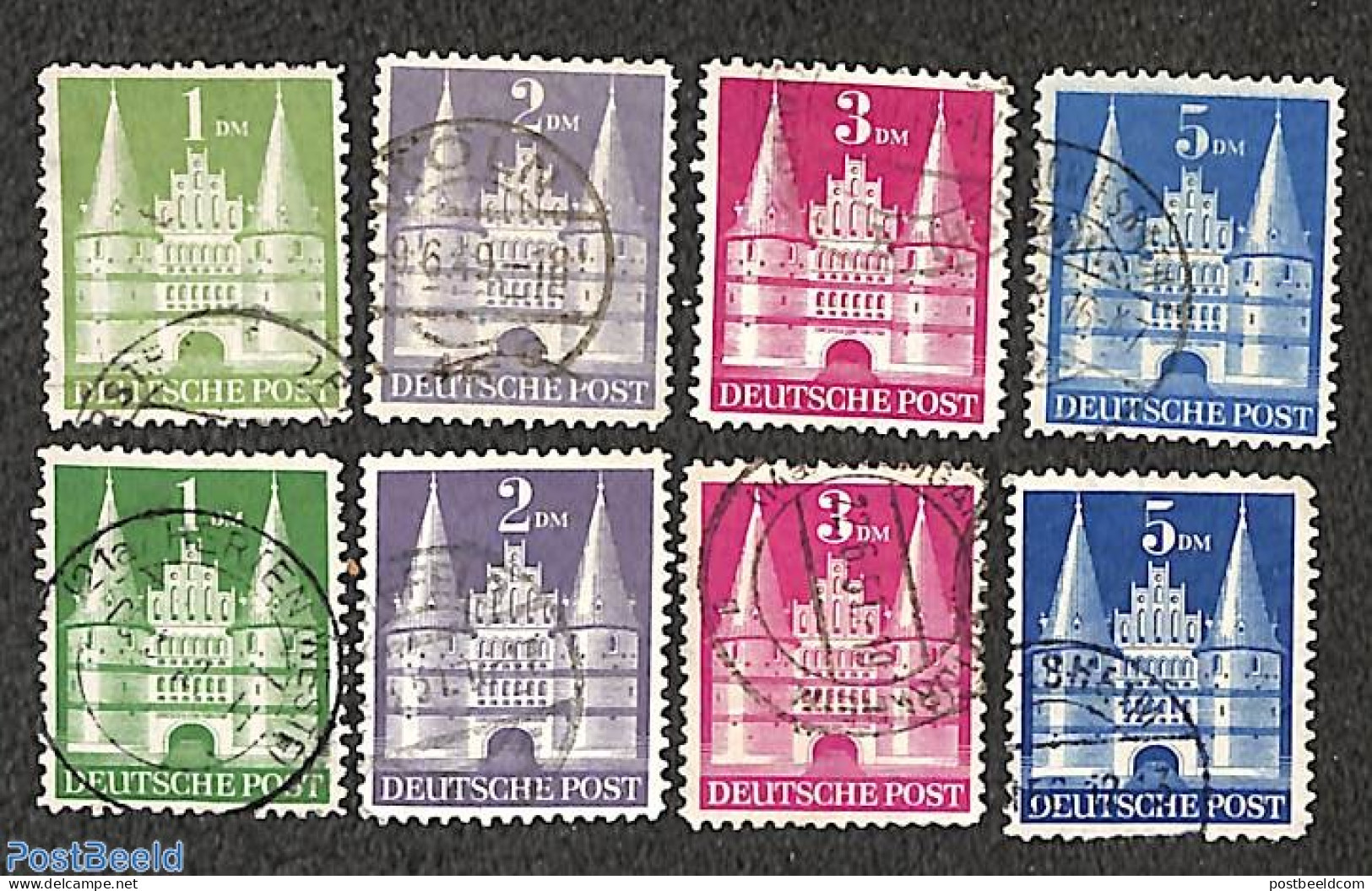 Germany, Federal Republic 1948 Definitives, Type I + Type II, 8v, Used Or CTO - Gebraucht