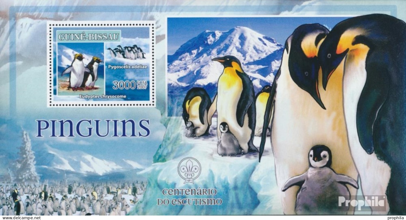 Guinea-Bissau Block 609 (kompl. Ausgabe) Postfrisch 2007 Vögel - Pinguine - Pfadfinderlogo - Guinée-Bissau