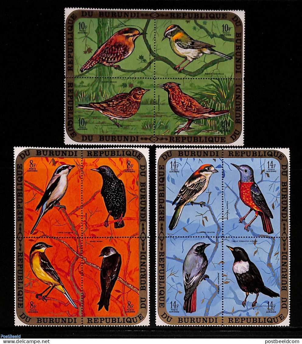 Burundi 1970 Birds 3x4v [:::] (only High Values), Mint NH, Nature - Birds - Other & Unclassified