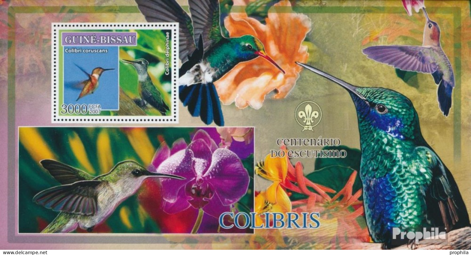 Guinea-Bissau Block 608 (kompl. Ausgabe) Postfrisch 2007 Vögel - Kolibris - Pfadfinderlogo - Guinea-Bissau