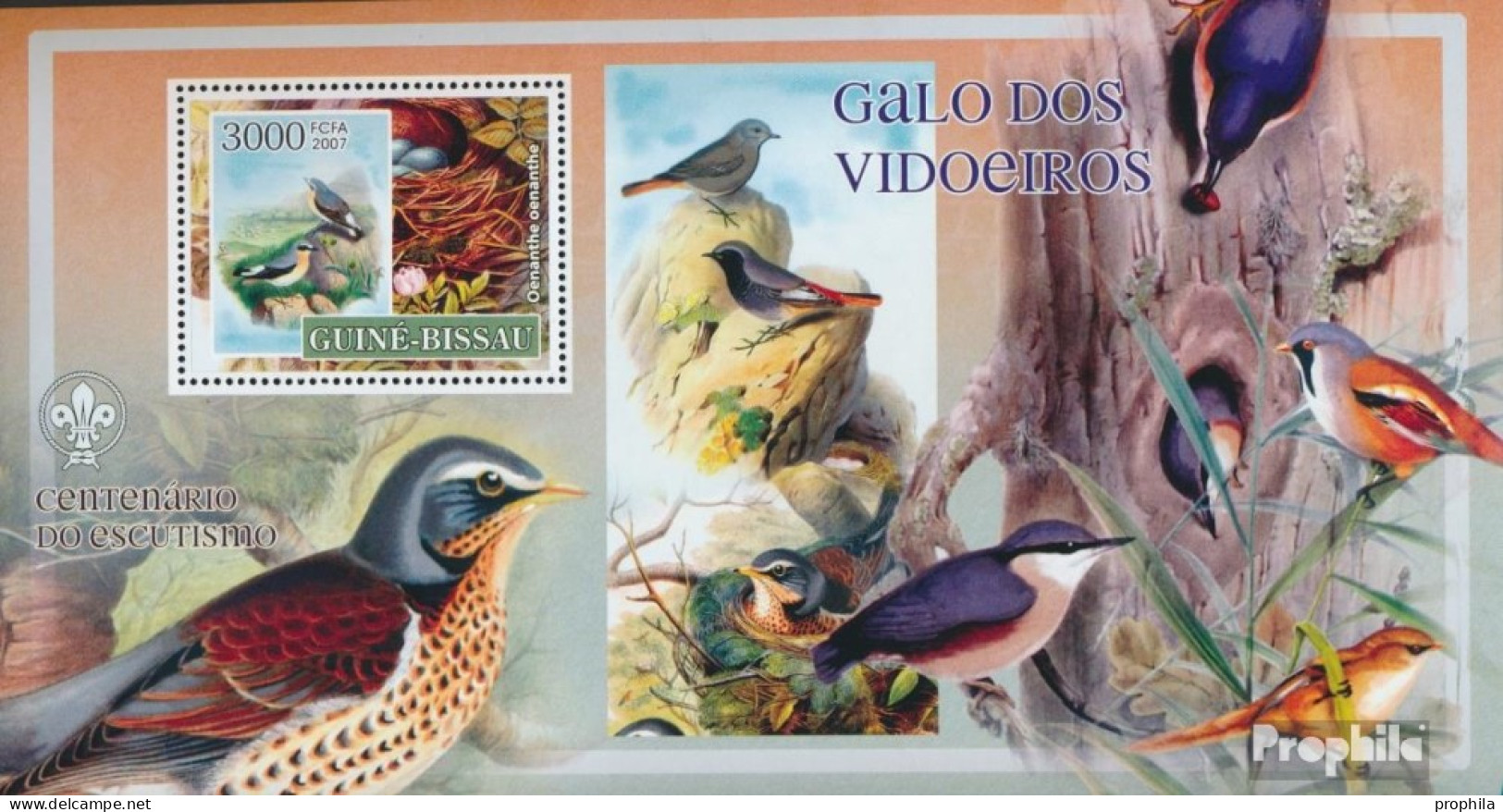 Guinea-Bissau Block 607 (kompl. Ausgabe) Postfrisch 2007 Vögel - Steinschmätzer - Pfadfind - Guinée-Bissau